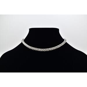 Piscitelli Vintage Collar Choker Necklace Silver Chunky Chain Heavy Signed BinBJ